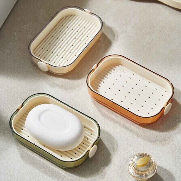 Split Type Soap Dish – Double Layer | Water Draining & Stylish Organizer