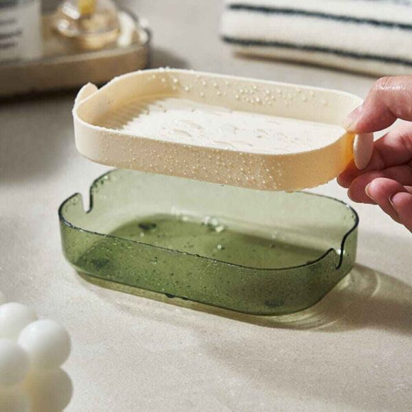 Split Type Soap Dish – Double Layer | Water Draining & Stylish Organizer - Image 2