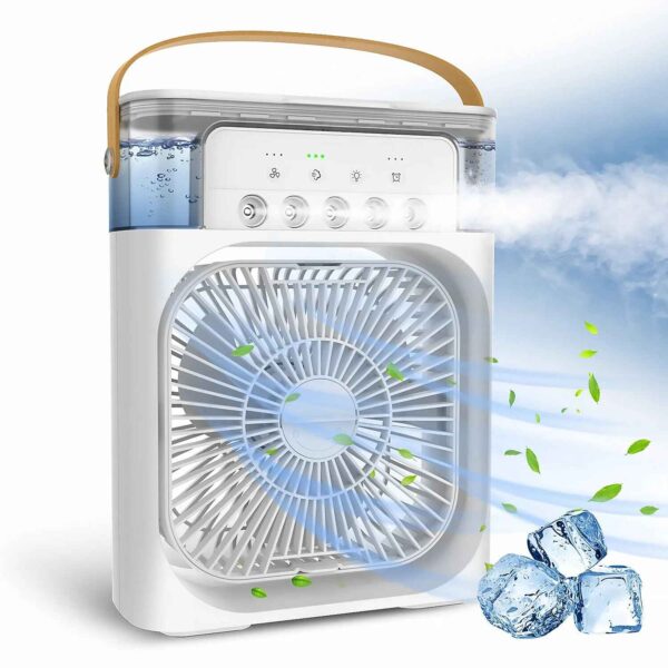 3-in-1 Mini Air Cooler with Humidifier & Night Light