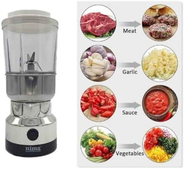 Nima 2-in-1 Electric Grinder & Blender – 150W | 500ml Juicer + 100g Grinder - Image 2