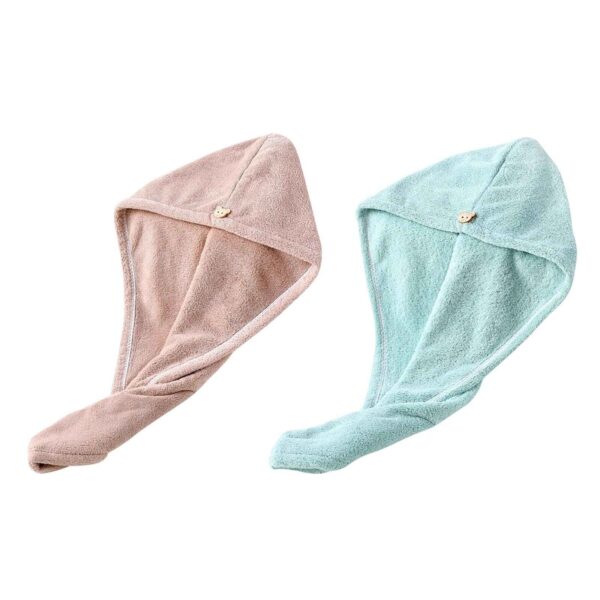 Microfiber Hair Drying Towel Wrap – Quick Dry & Button Lock | Soft & Lightweight - Image 3